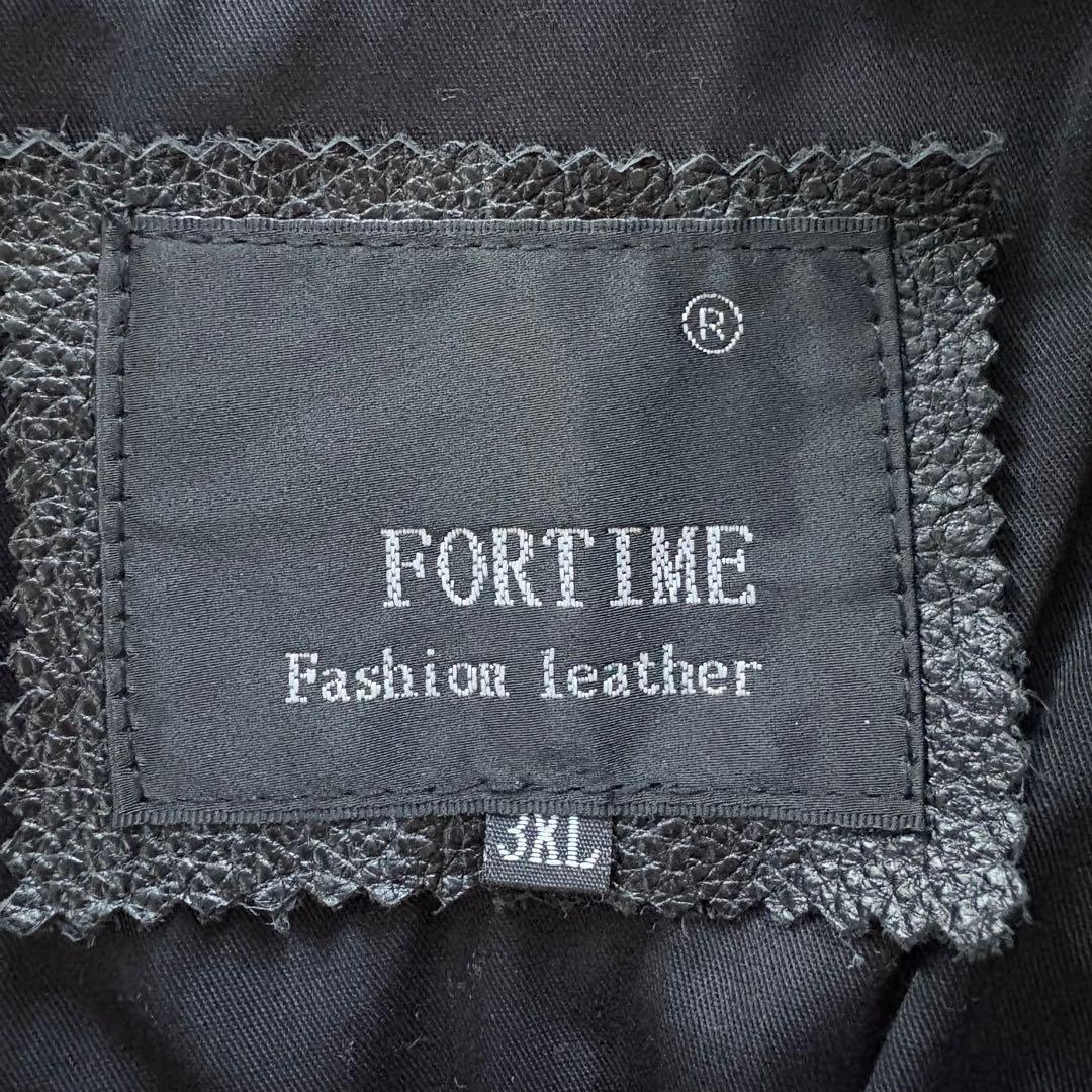 新品未使用タグ付き　FORTIME レザージャケット　本革　牛革　3XL 4L