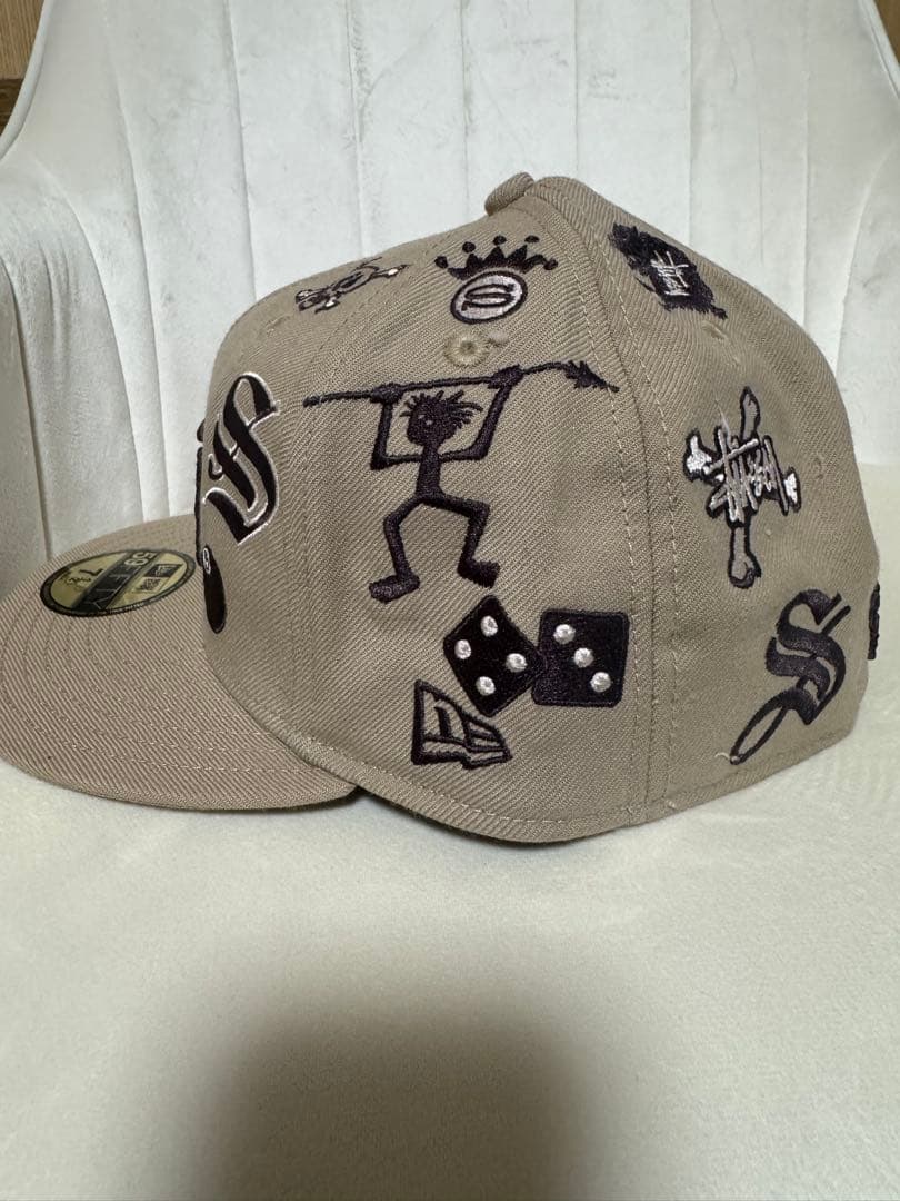 Stussy 59FIFTY ベージュキャップ 7 1/2