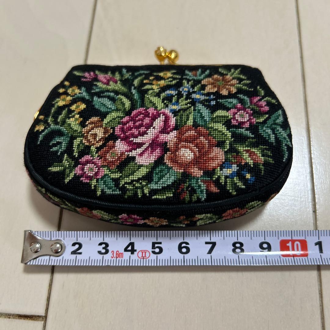 美品◆プチポアン　2WAYアンティークバッグ　花柄刺繍　バッグ＆ケース