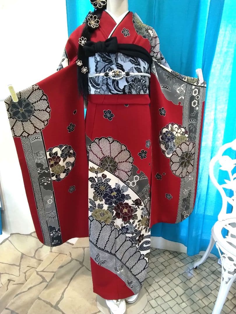 振袖フルセット、正絹振袖成人式、重ね衿、帯揚げ帯締め、高級袋帯、長襦袢