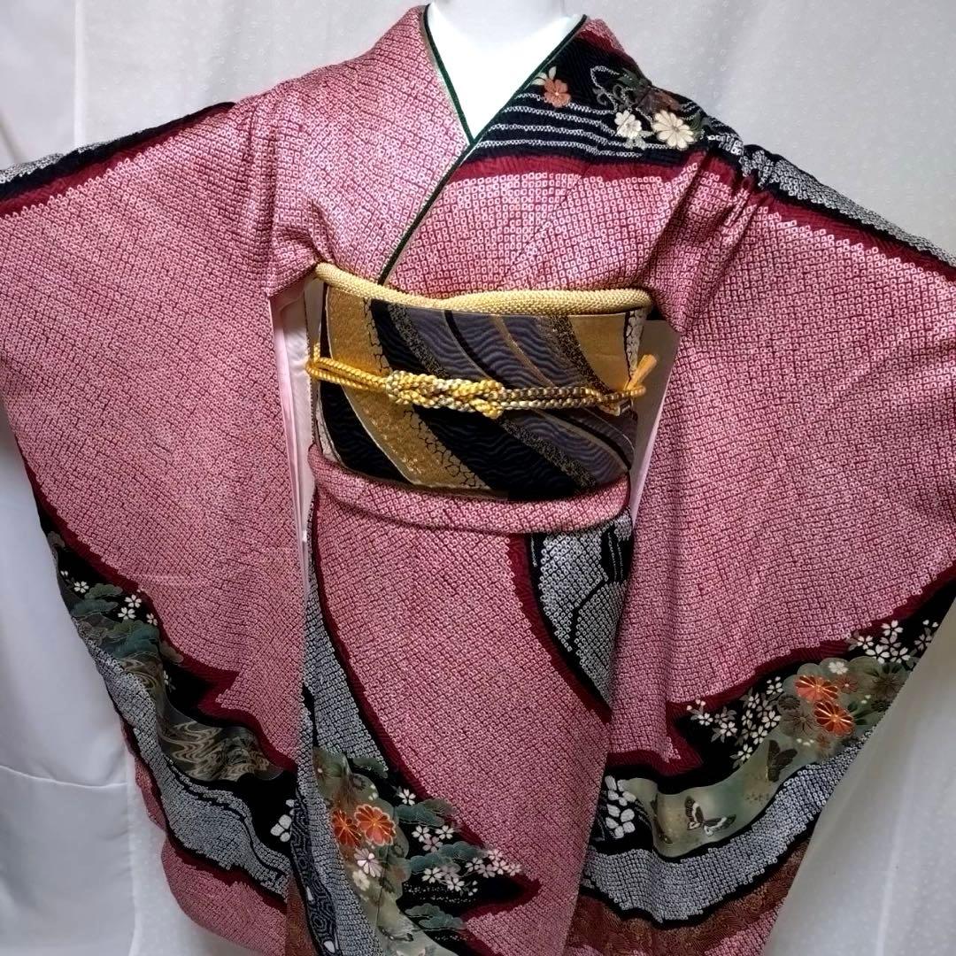 豪華　絞り振袖、長襦袢、半襟、重ね衿　18ー12