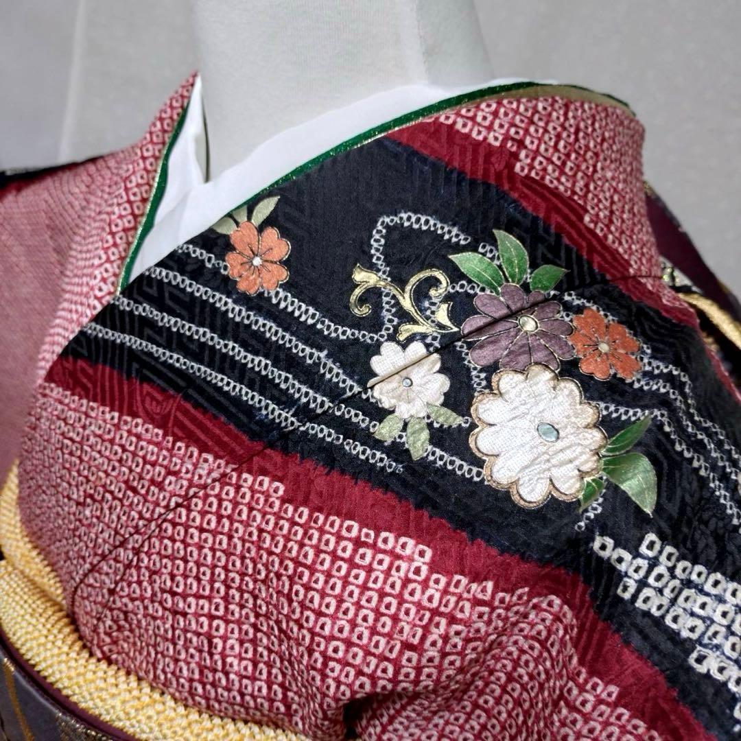 豪華　絞り振袖、長襦袢、半襟、重ね衿　18ー12