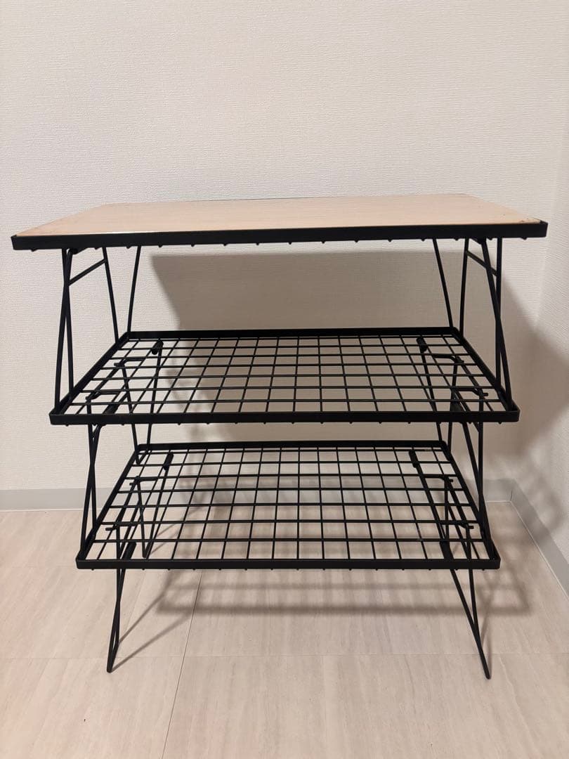 【キャンピングムーン】フィールドラック　3台＋竹製天板＋ケース