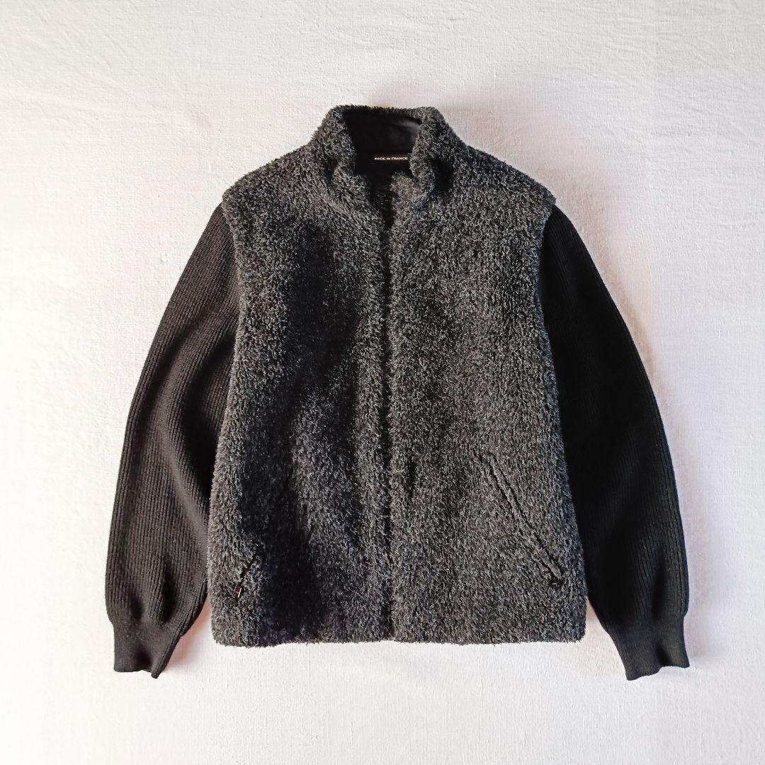 90s フランス製 agnès b. アニエスベー ボア切り替え ブルゾン