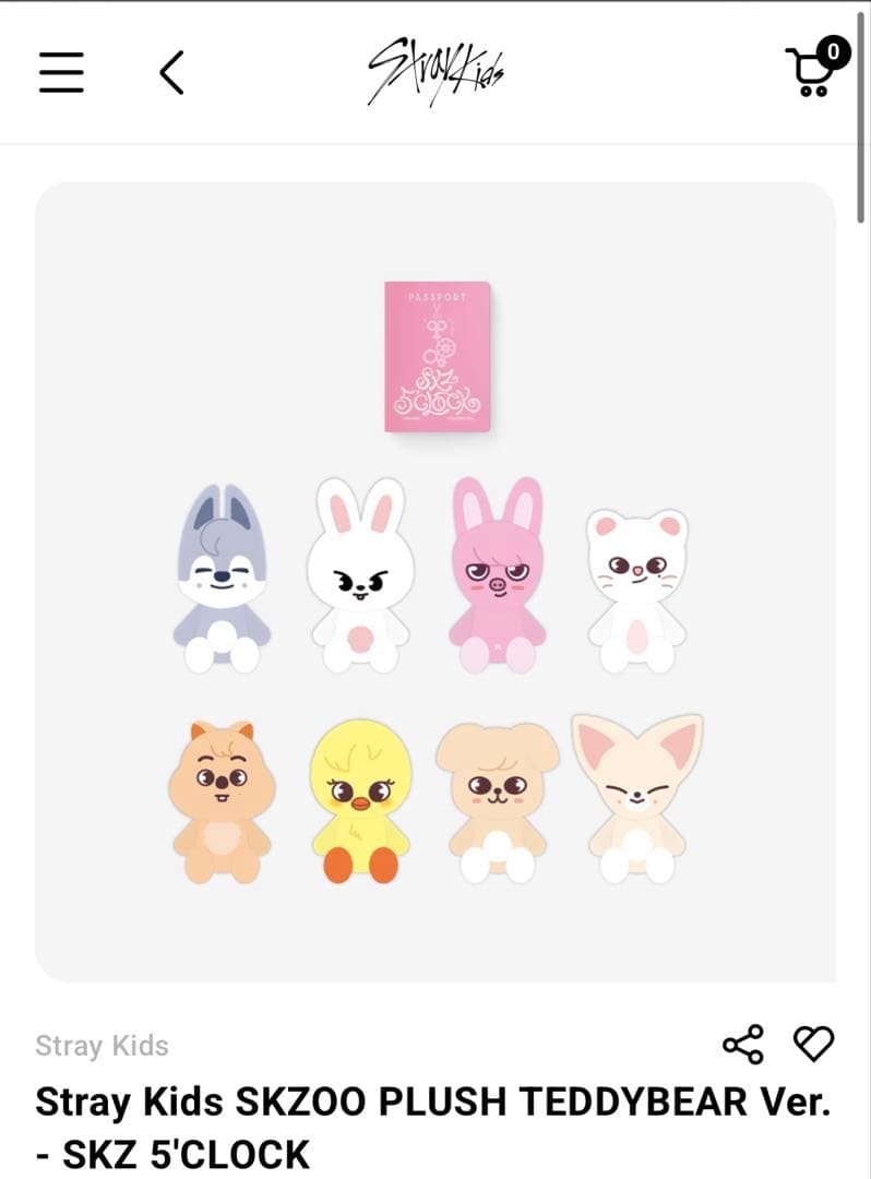 アイドル SKZOO PLUSH TEDDYBEAR - 5clock