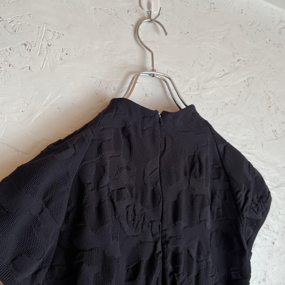 程度良好 ゴルフウェア【G/FORE】半袖ジャガードニットワンピース　黒　38