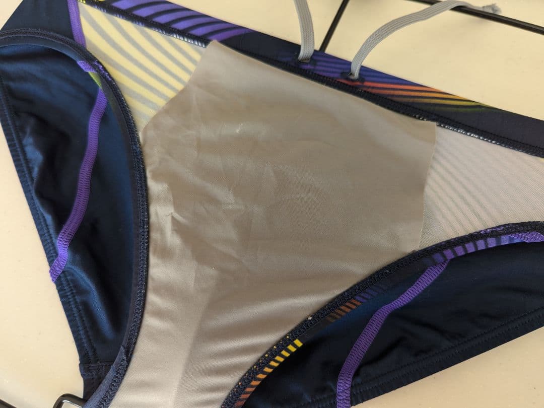 アリーナ競パンＬ X-PYTHON 2 ネイビー ストライプ柄