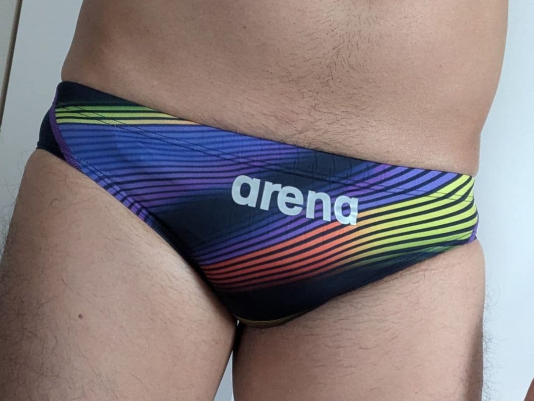 アリーナ競パンＬ X-PYTHON 2 ネイビー ストライプ柄