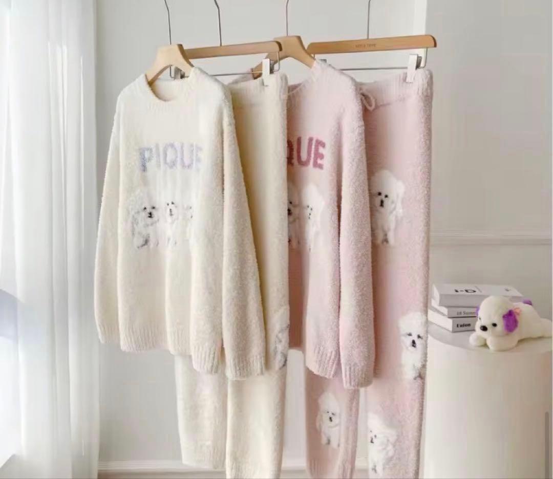 新品未使用！ジェラピケ　ビションジャガードプルオーバーホワイト　タグ付き