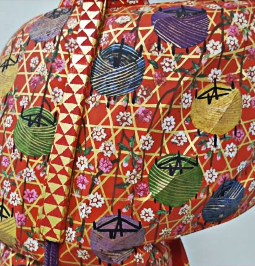 一刀彫 泉鶴寿斎 作 在銘 木彫極彩色能人形