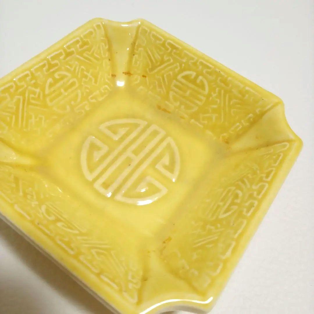 古陶器　珉平焼　隅切皿　豆皿　角皿　9枚　陶磁器　骨董品　年代物　アンティーク