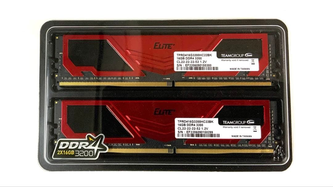 Team DDR4 3200MHz 32GB (2x16GB) メモリー