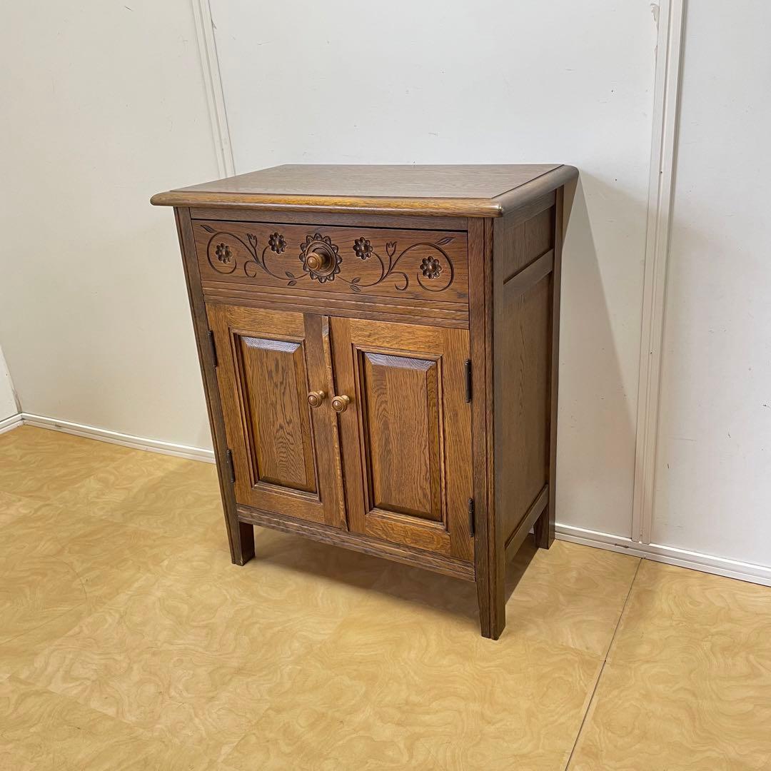 勇峰工芸 キャビネット 棚 電話台 引き出し チェスト コンソール 旭川家具