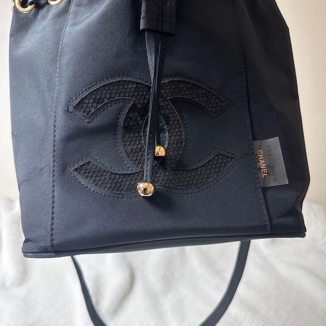 CHANEL ブラック ノベルティ　ショルダーバッグ　スパンコール