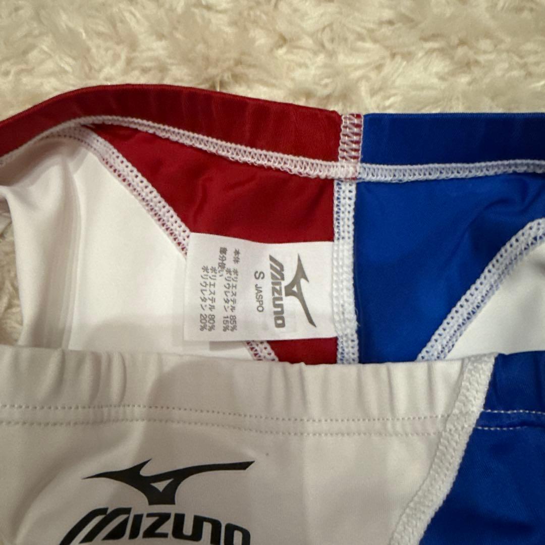 Mizuno 競泳用水着 ホワイト/レッド/ブルー