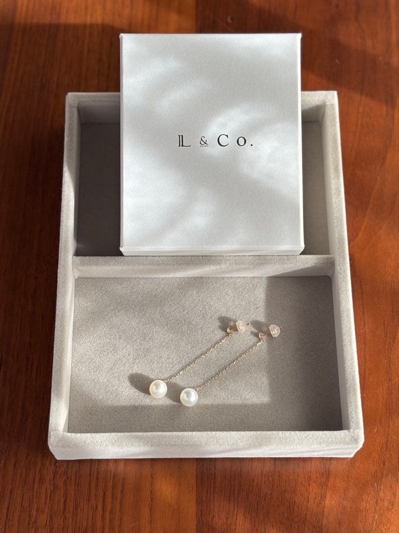 【Jewel closet by L&Co.】K10パールロングチェーンピアス