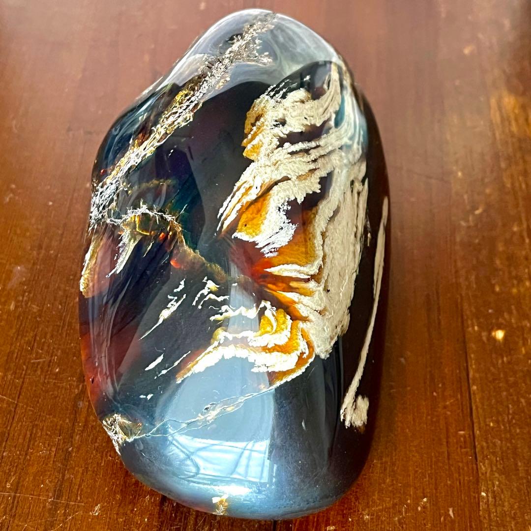 巨大 琥珀 原石 標本 688g アンバー チェリー ブルー タイガー 鑑賞石