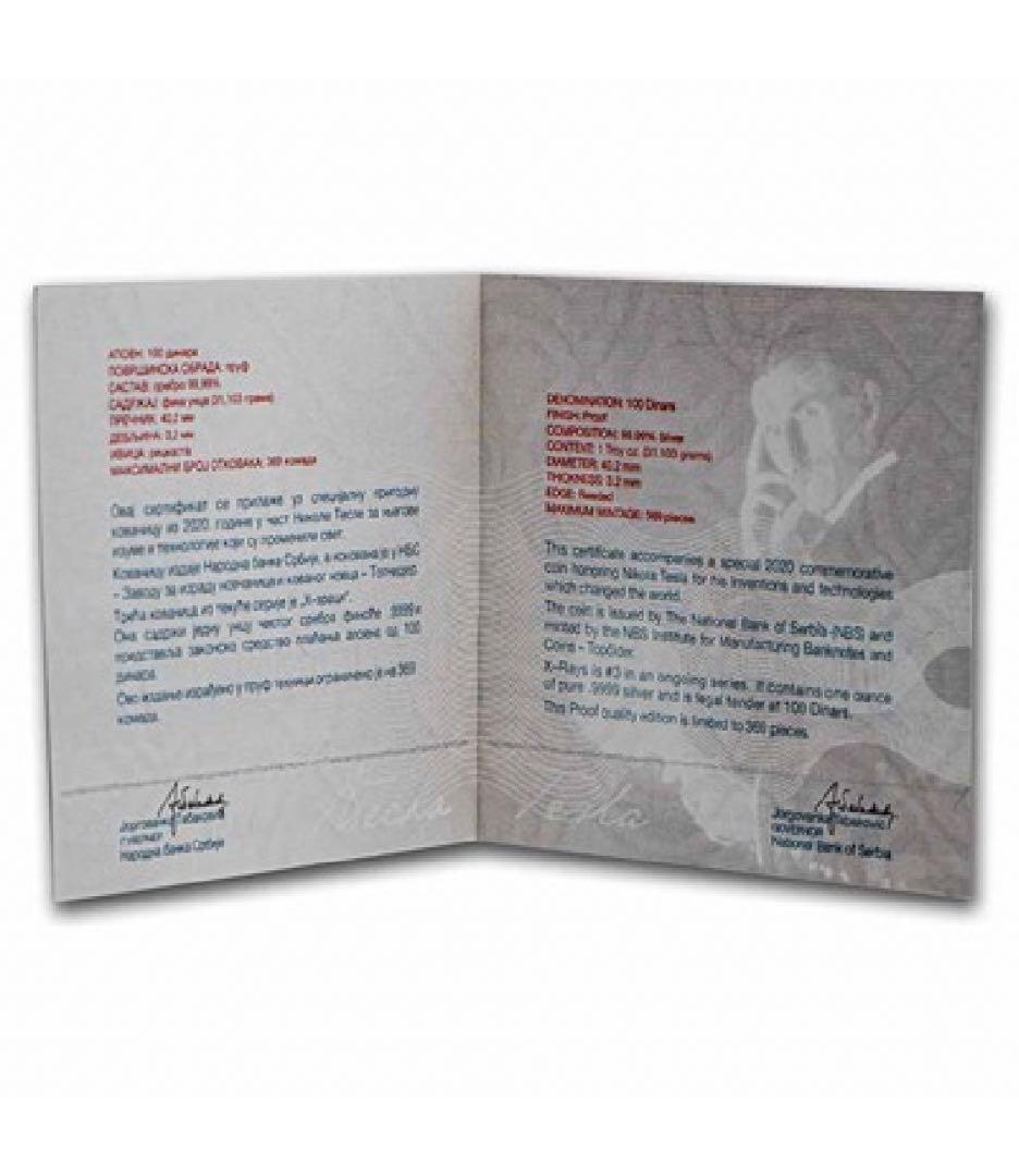 2023年　テスラ銀貨　プルーフver 反重量　1オンス　1枚