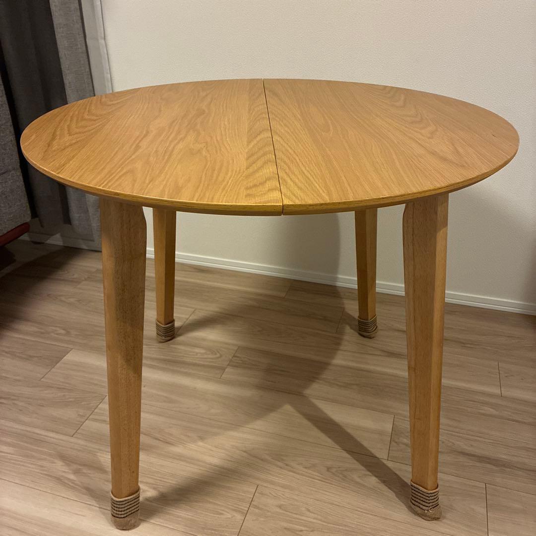 【最終値下げ・急ぎ処分・梱包済】北欧風・円形木製ダイニングテーブル