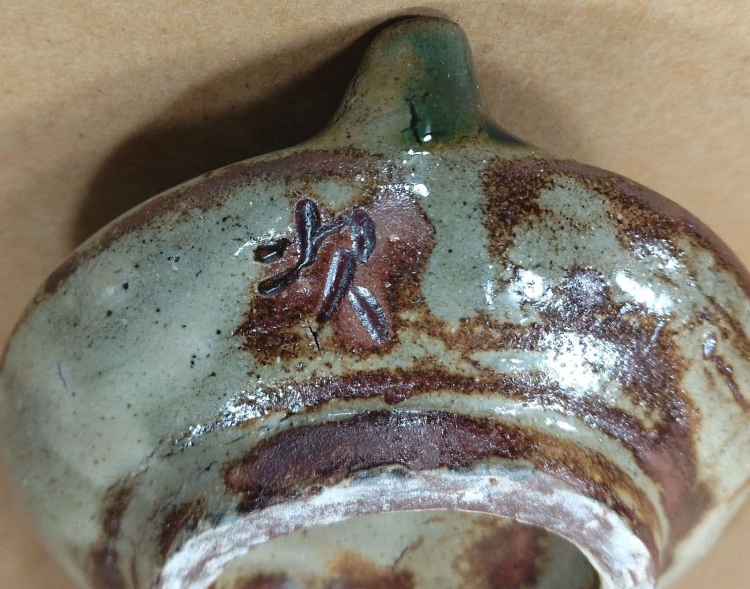 【本物保証】金城次郎 壷屋焼海老文水滴 共箱 栞 人間国宝 壺屋焼 美品