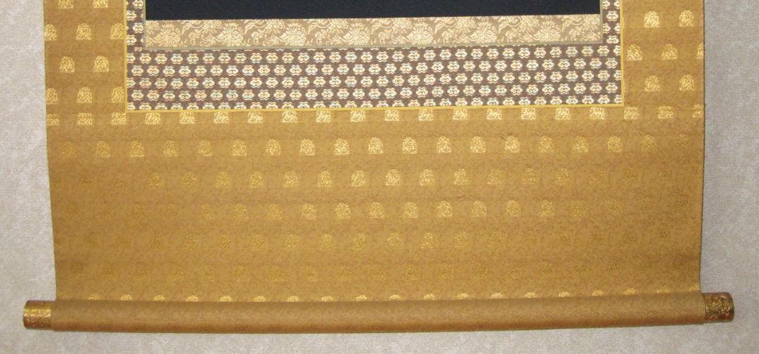 【純金真筆】掛け軸　観世音菩薩◆北畠光生 (真筆) 共箱・二重箱・タトウ箱付