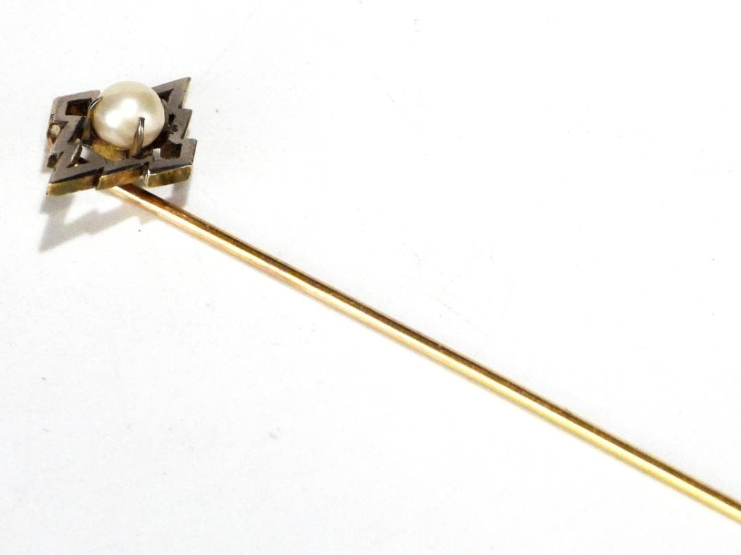 アクセサリー　アコヤパール　K18刻印　ピン　ブローチ 2g