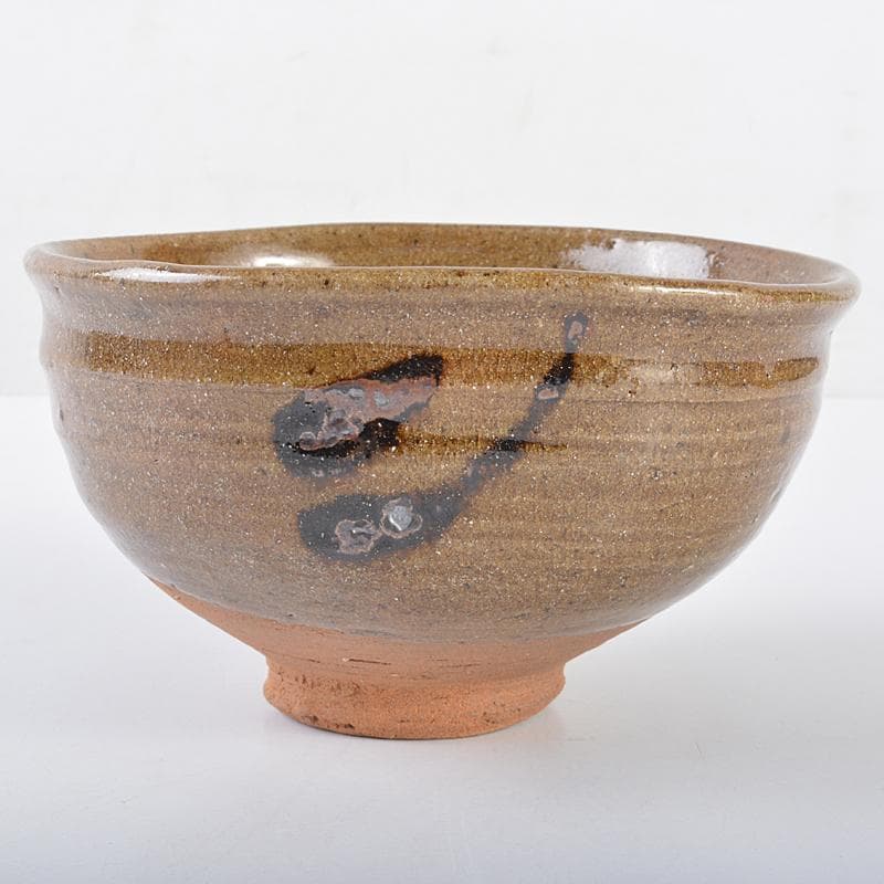 加藤唐九郎　一無斎（一ム斎）作　絵唐津　茶碗　淡々斎極め箱二重箱　H　R7523