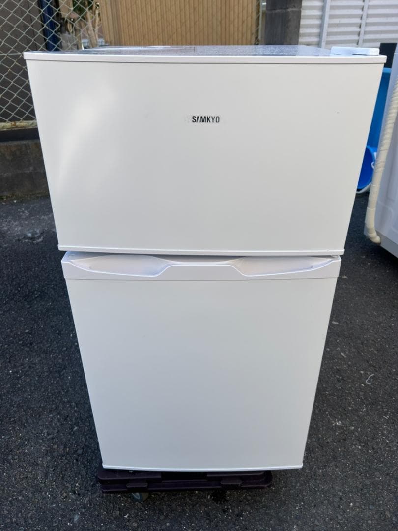 SAMKYO 冷蔵庫 GU90 95L 2024年製 2ドア ホワイト