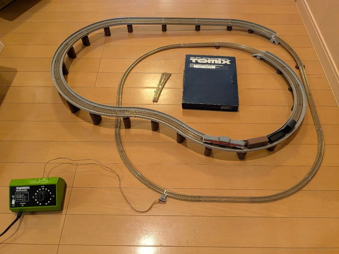 中古 Nゲージ オリジナルスターターセット 立体交差レール+車両付き 入門用