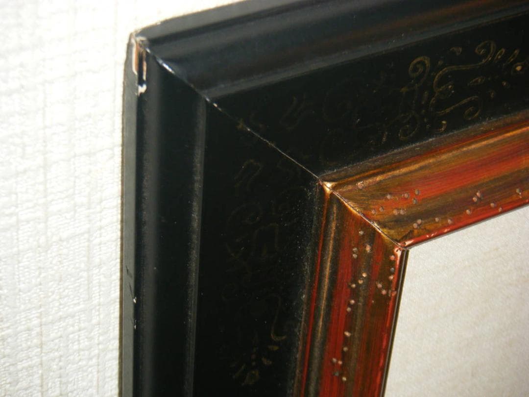 版画　作者不詳　サイン有　ジクレー　寂しい赤いサイ　名品　P193