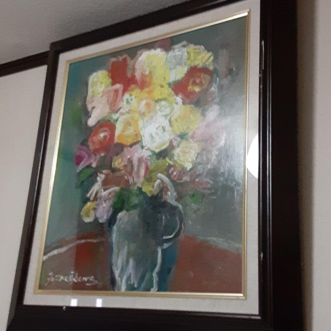 ❤大澤 扶二子 絵画(❁ᴗ͈ˬᴗ͈)薔薇油彩F８号