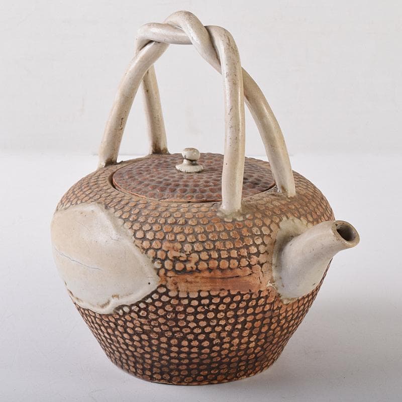 煎茶道具　平戸焼　鉄瓶形霰文窓抜　急須　水注　M　R8171