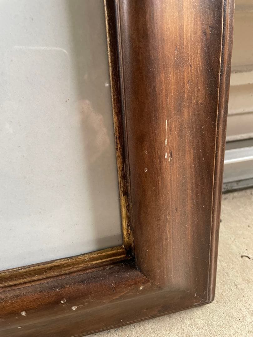 ビンテージ/イタリア製/ウッドフレーム/額縁/金縁/大型/壁掛け/店舗什器