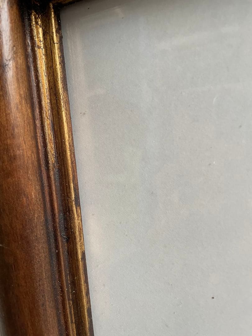 ビンテージ/イタリア製/ウッドフレーム/額縁/金縁/大型/壁掛け/店舗什器