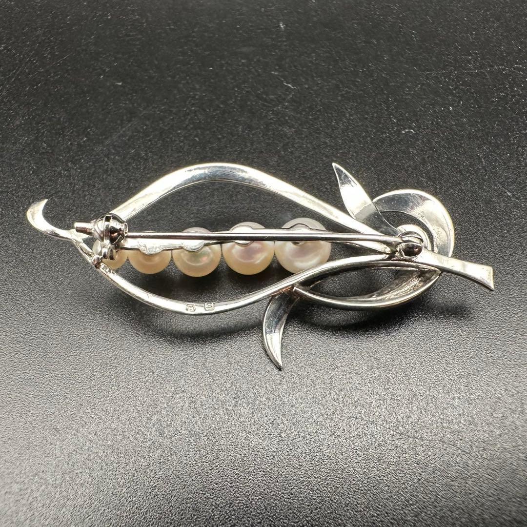 極美品✨　MIKIMOTO ミキモト　パール　ブローチ　ロゴ　刻印　1284