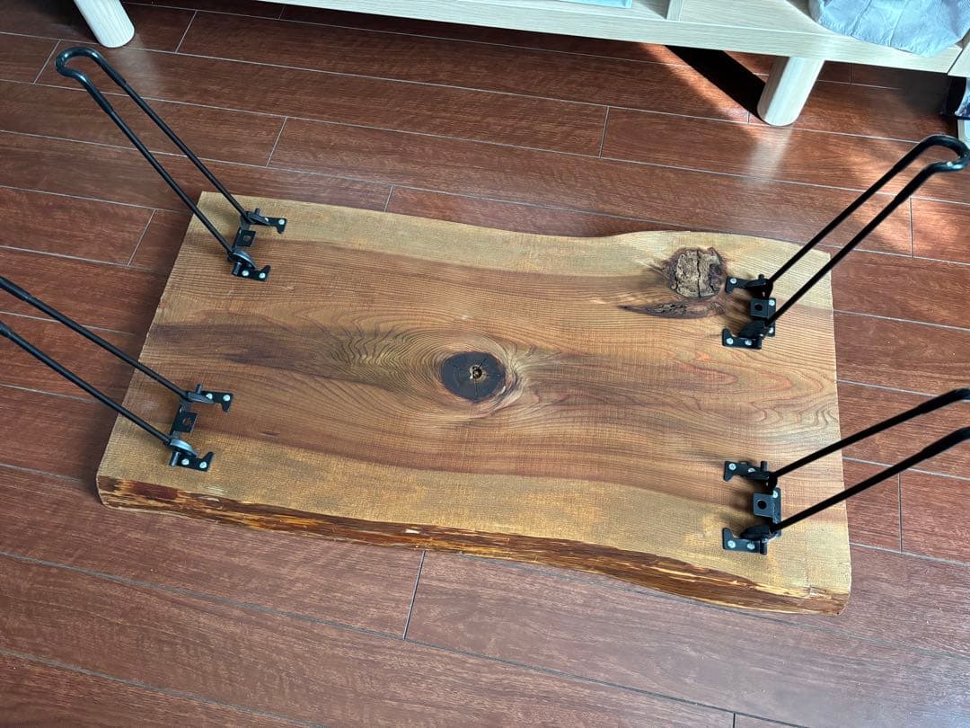 一枚板 無垢材 折りたたみテーブル