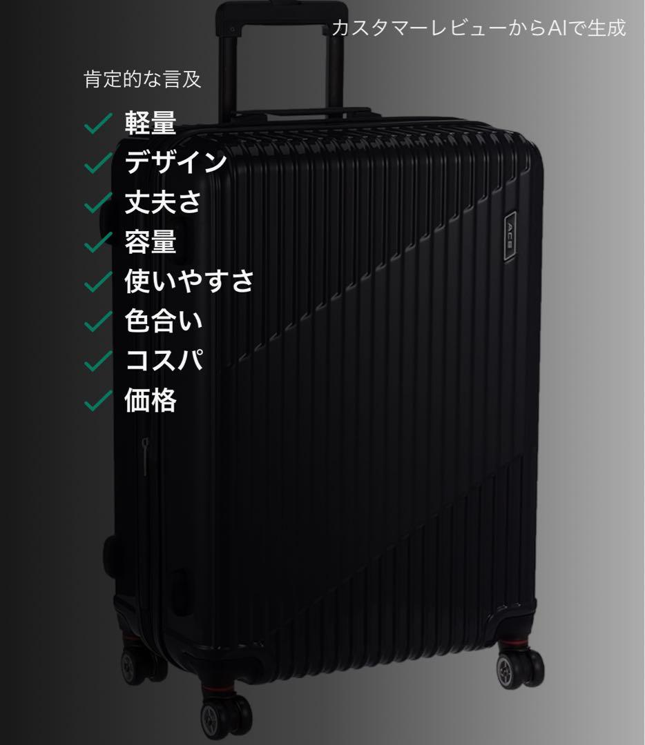 ACE スーツケース ブラックカーボン 83L/93L 7〜10泊サイズ