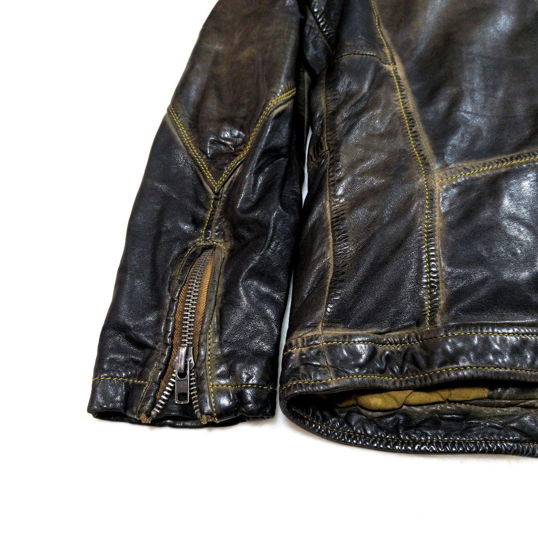 【激渋】DIESEL vintage加工 ライダースジャケット シープレザー