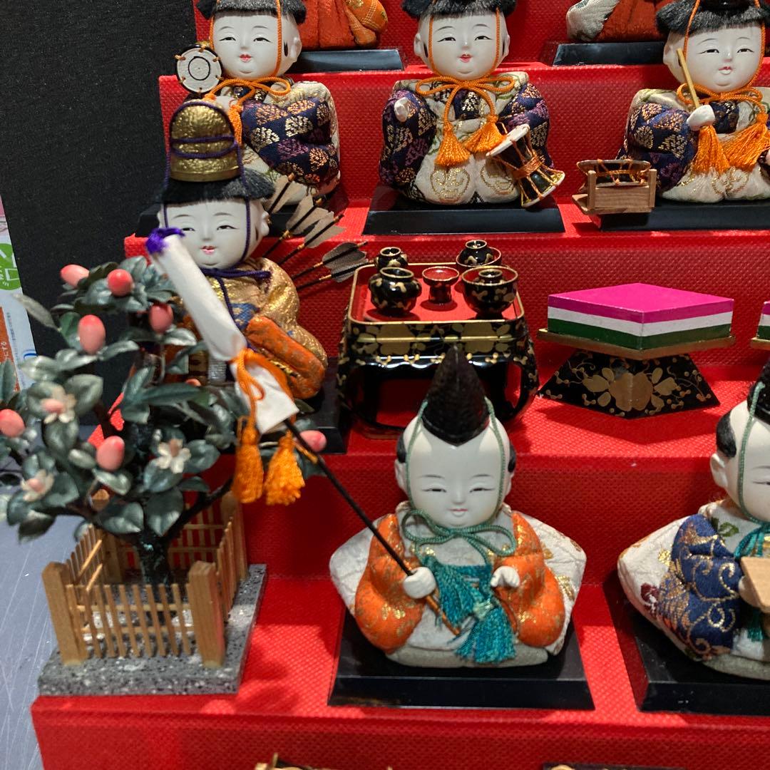 雛人形　まり　木目込み十五人揃え　古め
