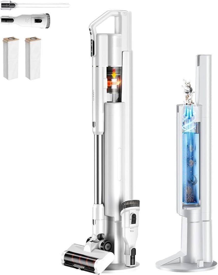 コードレス掃除機　業界初　生体模倣型除塵リング　自動ゴミ収集ドック　3in1