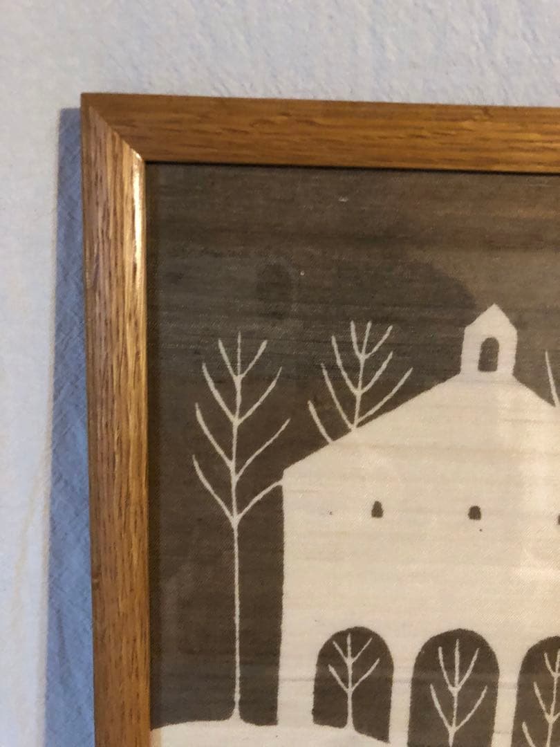 望月通陽　型染作品『愛の神よ』馬　人　楽器　家　管楽器