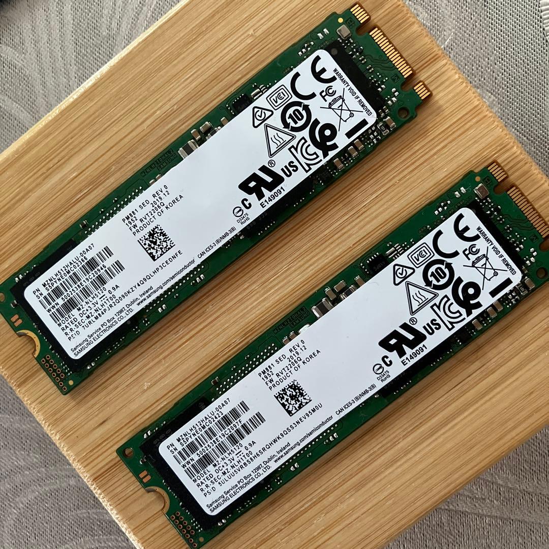 Samsung PM881 SSD M.2 SATA 512GB 2枚セット