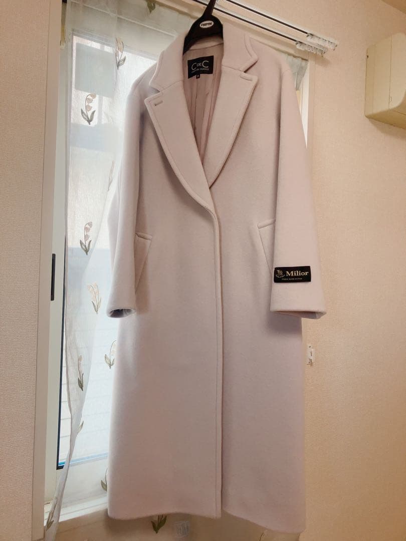 クードシャンス チェスターコート ロング ウール 38 9号 M