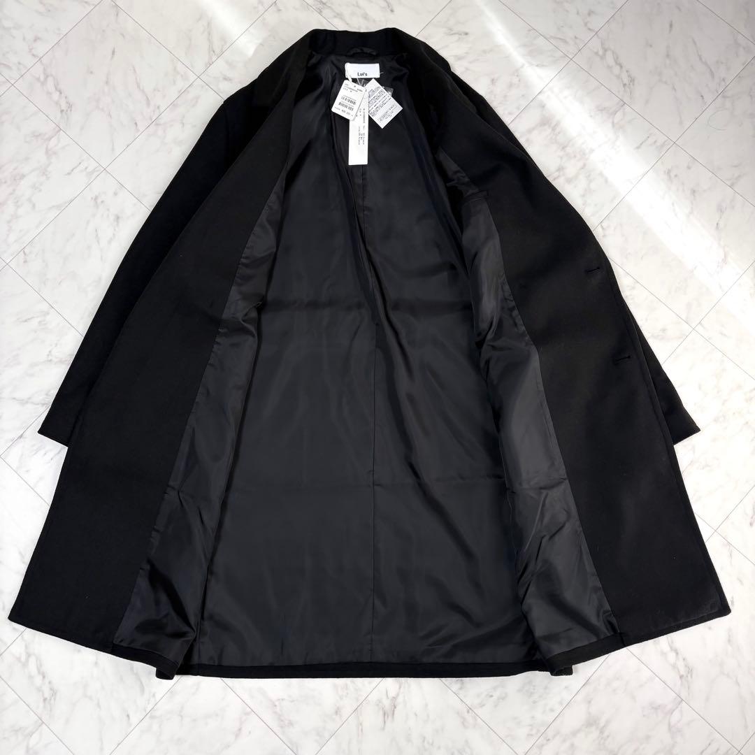新品【ルイス】チェスターコート　ロング　ダブル　メンズ　オーバーサイズ　黒