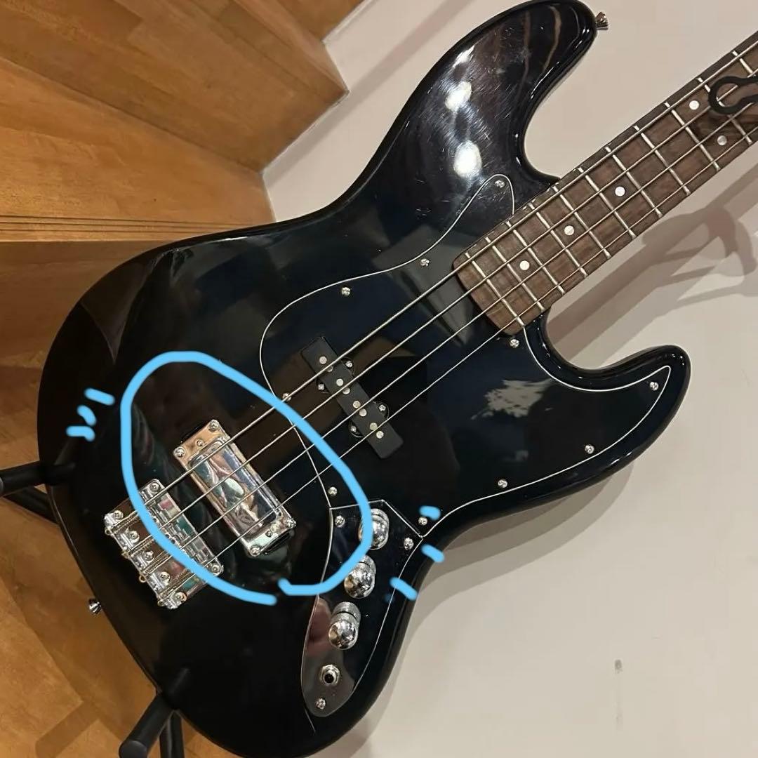 ジャズベースタイプ　オールブラック　リアピックアップハム化‼︎‼︎