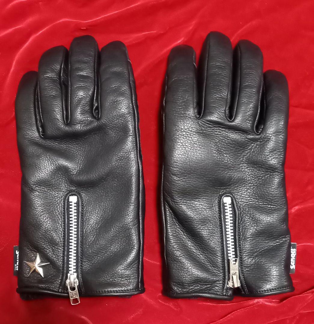 Schott ショット 手袋 グローブ レザー ジップ ボア 防寒 L