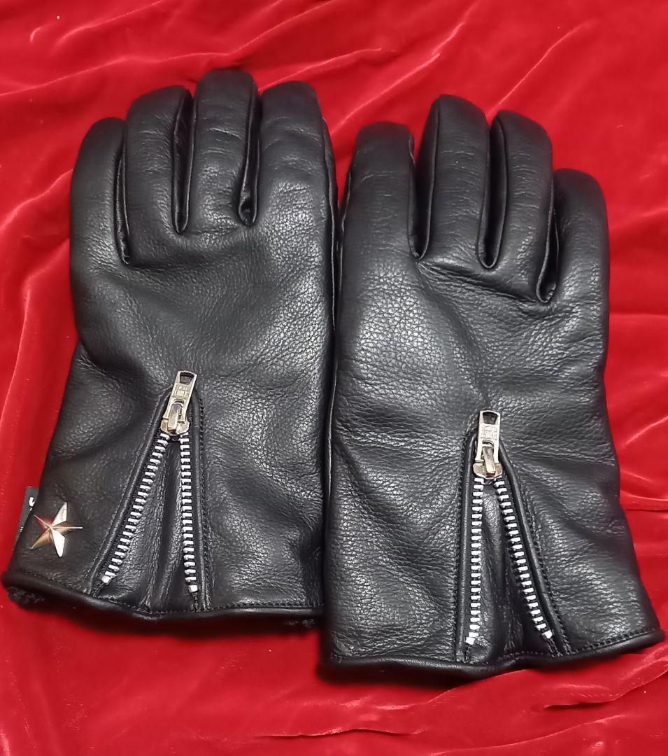 Schott ショット 手袋 グローブ レザー ジップ ボア 防寒 L
