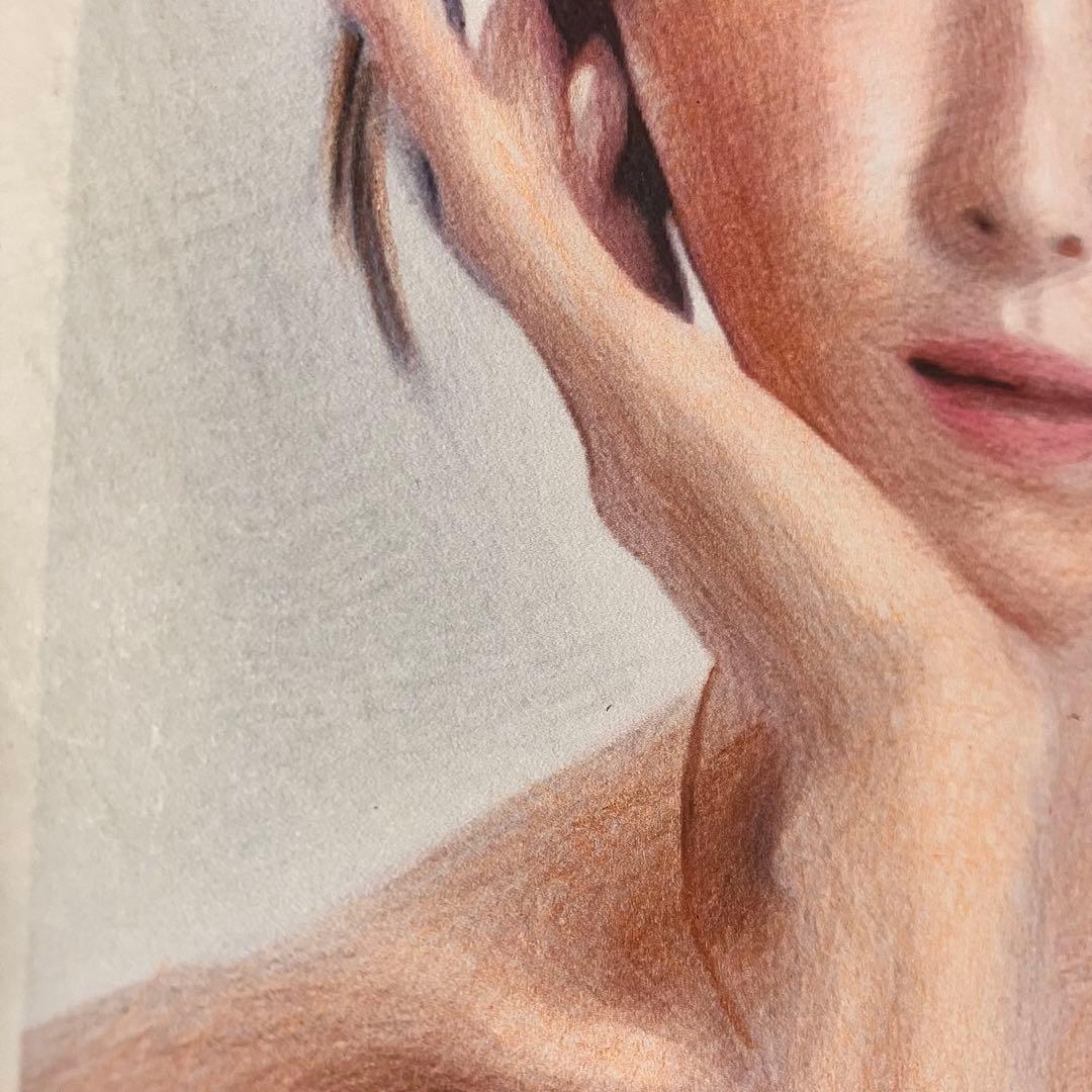 女優画26 額装品　額縁寸法32.7cm×24.0cm　カラー着色　京藤夏樹真作