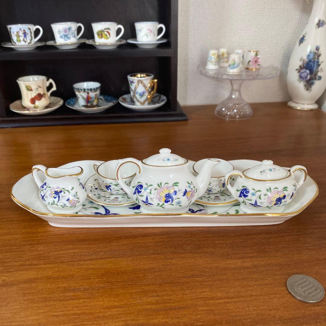 英国　コールポート パジェント　ペイジェント　ミニチュア　ティーセット