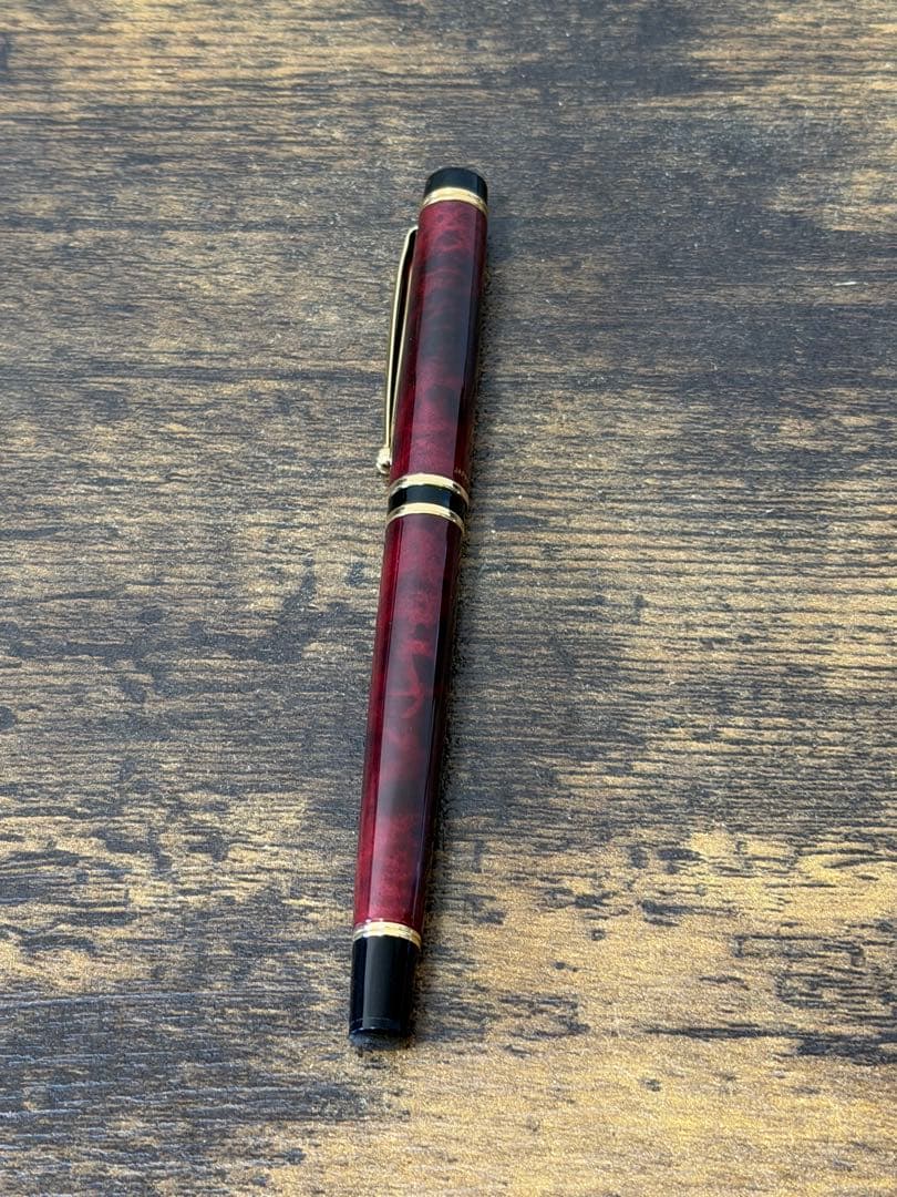 新品未使用　2008年製　初期型　グランセ　ルビーレッド　マーブル　万年筆 FM